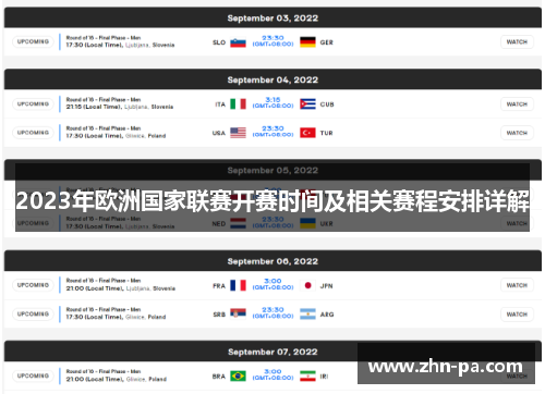 2023年欧洲国家联赛开赛时间及相关赛程安排详解 2023年欧洲国家联赛开赛时间及相关赛程安排详解