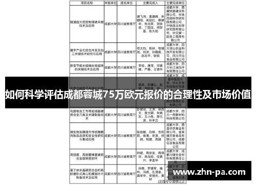 如何科学评估成都蓉城75万欧元报价的合理性及市场价值
