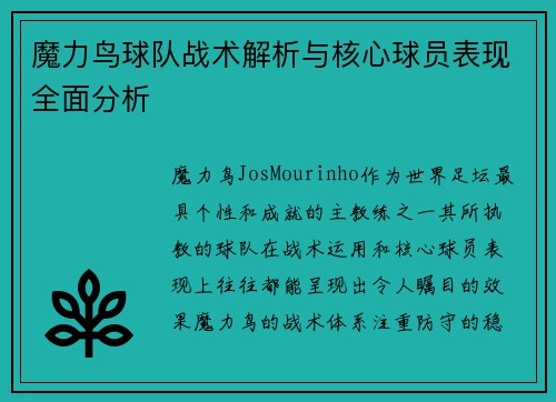 魔力鸟球队战术解析与核心球员表现全面分析